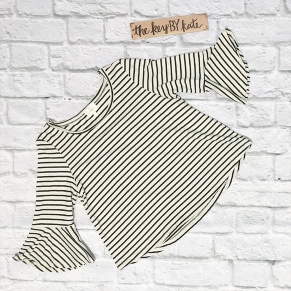 Anthropologie Tops - Anthropologie Deletta Striped Flared Sleeve Top